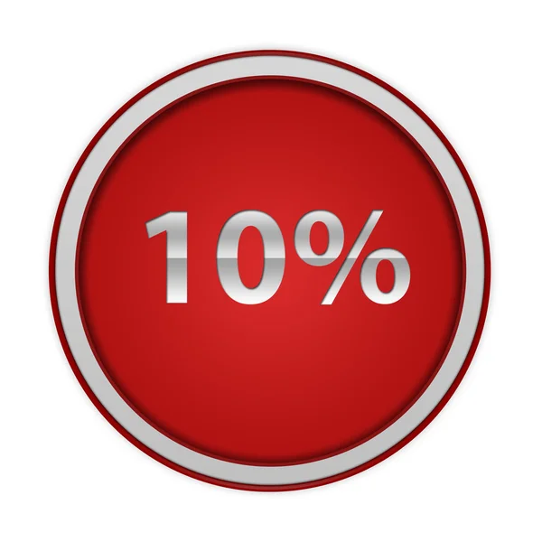 Icono circular del diez por ciento sobre fondo blanco — Foto de Stock