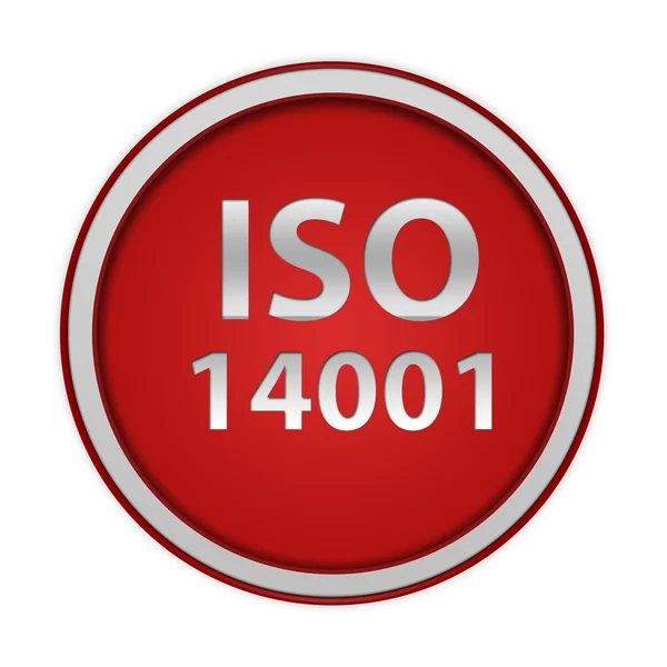 흰색 바탕에 Iso 14001 원형 아이콘 — 스톡 사진