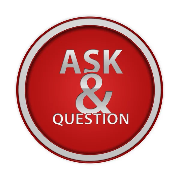 Q&A dairesel simgesi beyaz arka plan üzerinde — Stok fotoğraf