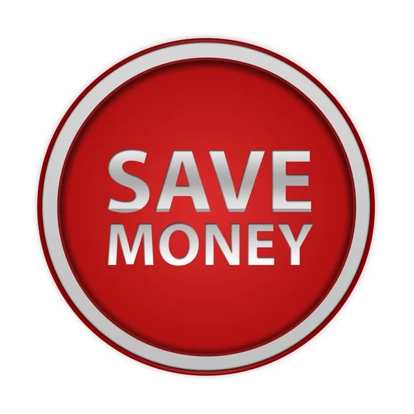 Salvar dinheiro ícone circular no fundo branco — Fotografia de Stock