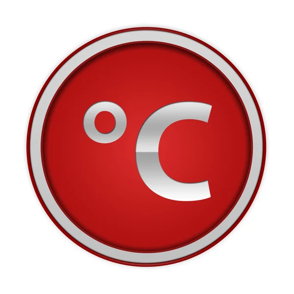 Beyaz arka plan üzerinde Celsius dairesel simgesi — Stok fotoğraf