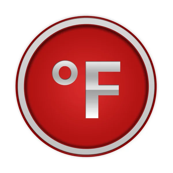 Fahrenheit kreisförmiges Symbol auf weißem Hintergrund — Stockfoto