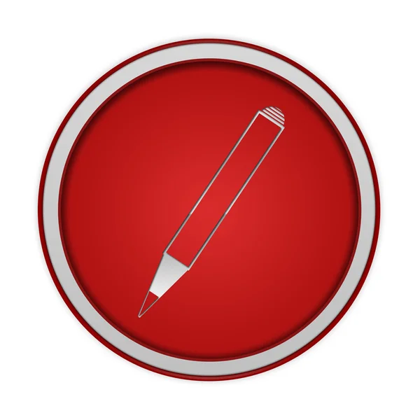 Kulatá ikona tužky na bílém pozadí — Stock fotografie