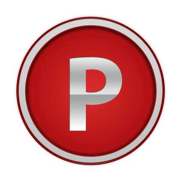 Parken kreisförmiges Symbol auf weißem Hintergrund — Stockfoto