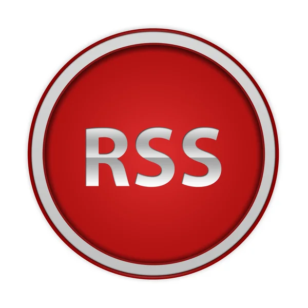 Okrągła ikona RSS na białym tle — Zdjęcie stockowe