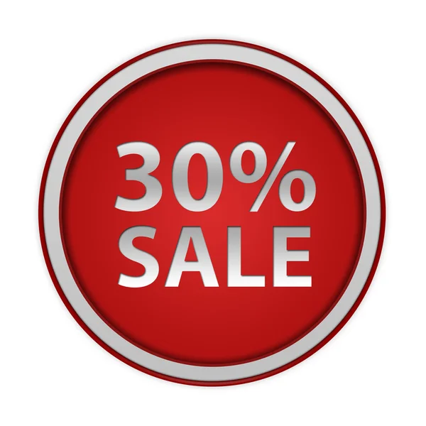 Sale thirty percent circular icon on white background — Stock Photo, Image