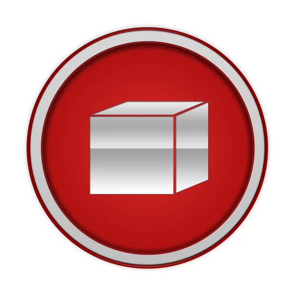 Box circular icon on white background — Stock Photo, Image