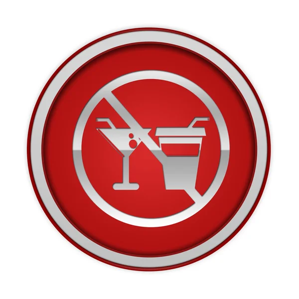 Do not eat circular icon on white background — Stock Photo, Image