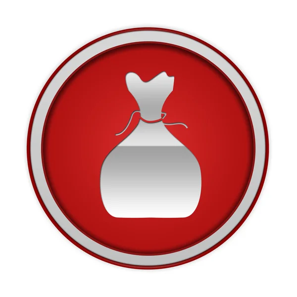 Geldbeutel kreisförmiges Symbol auf weißem Hintergrund — Stockfoto