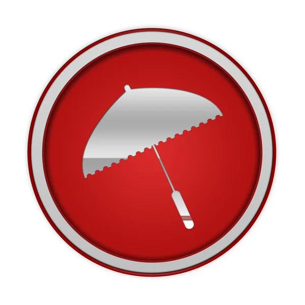 Kulatá ikona deštník na bílém pozadí — Stock fotografie