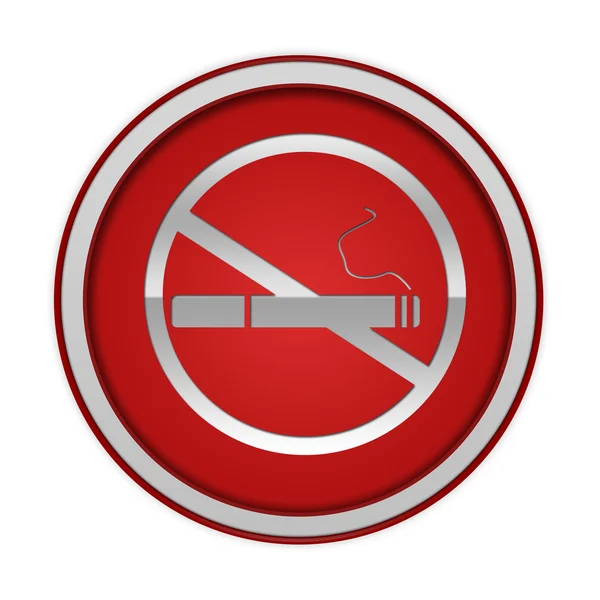 Beyaz arka plan üzerinde sigara dairesel simgesi — Stok fotoğraf