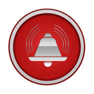 Alarm dairesel simgesi beyaz zemin üzerine