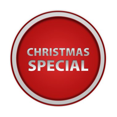 Beyaz arka plan Noel özel dairesel simgesine
