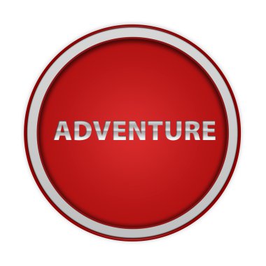 Macera dairesel simgesi beyaz arka plan üzerinde