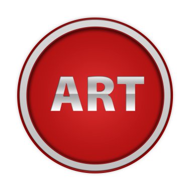 Beyaz arka plan üzerinde sanat dairesel simgesi
