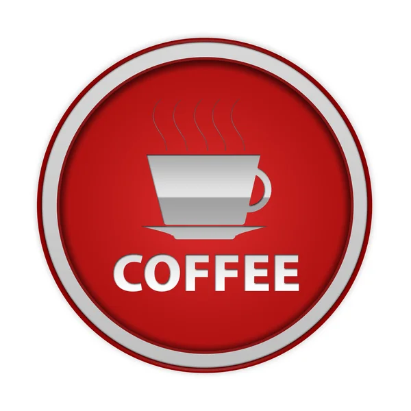Kávu kulatá ikona na bílém pozadí — Stock fotografie