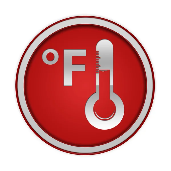 Fahrenheit kreisförmiges Symbol auf weißem Hintergrund — Stockfoto