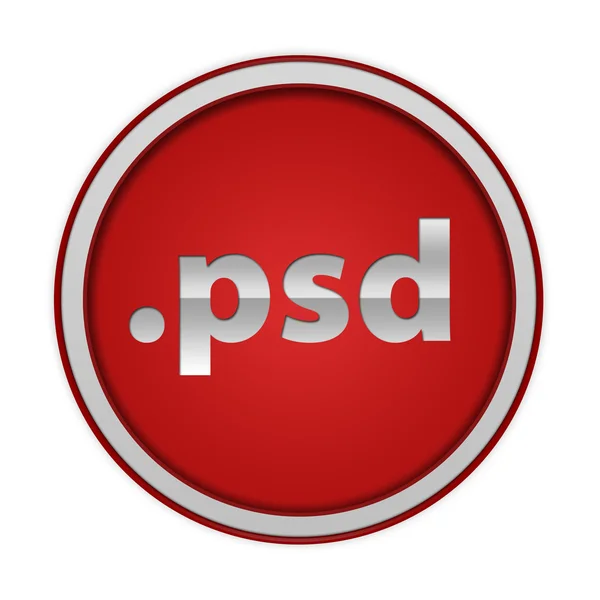 .psd kreisförmiges Symbol auf weißem Hintergrund — Stockfoto