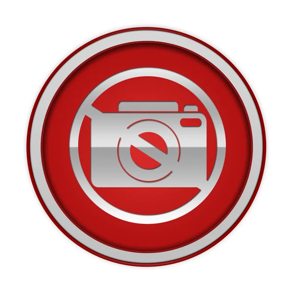 Zakaz fotografowania okrągła ikona na białym tle — Zdjęcie stockowe
