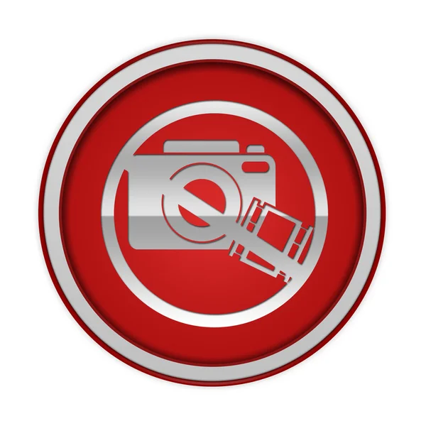 Ban shooting circular icon on white background — Stock Photo, Image