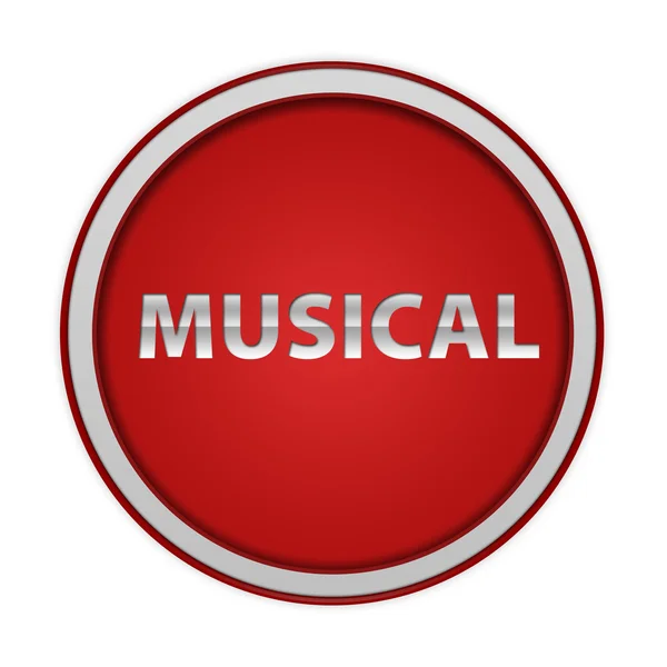 Icono circular musical sobre fondo blanco —  Fotos de Stock