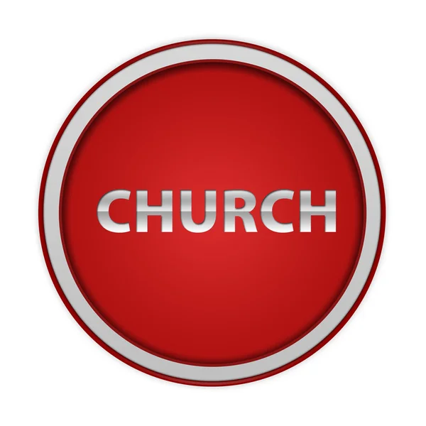 Icono circular de la iglesia sobre fondo blanco —  Fotos de Stock