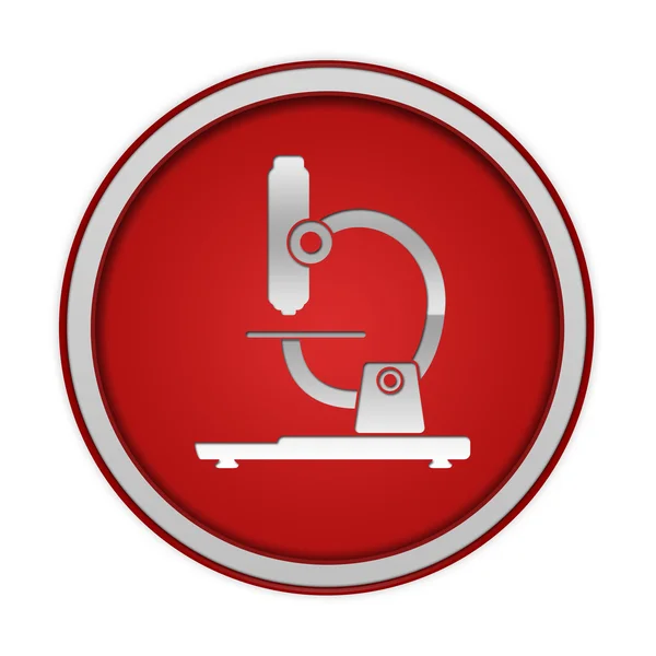 Microscope circular icon on white background — Stock Photo, Image