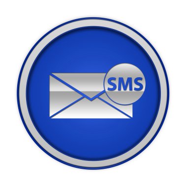 SMS dairesel simgesi beyaz zemin üzerine