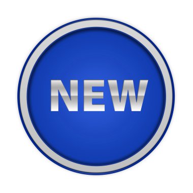 Beyaz arka plan üzerinde yeni dairesel simgesi