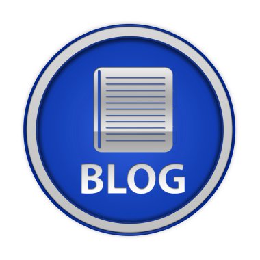 Beyaz arka plan üzerinde blog dairesel simgesi