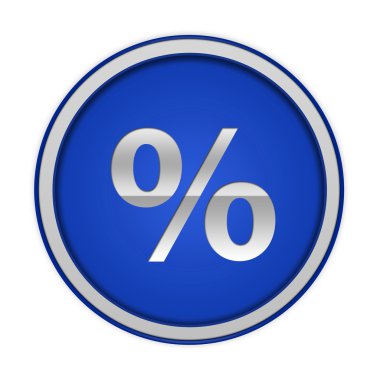 Beyaz arka plan üzerinde yüzde dairesel simgesi