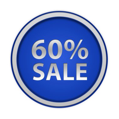 Satışı yüzde altmış dairesel simgesi beyaz arka plan üzerinde