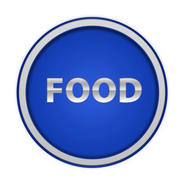 Beyaz arka plan üzerinde gıda dairesel simgesi