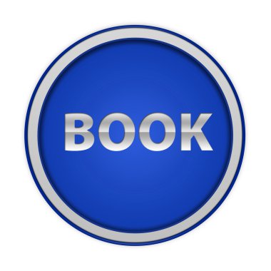 Beyaz arka plan üzerinde kitap dairesel simgesi