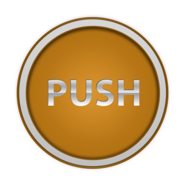 beyaz zemin üzerinde itme dairesel simgesi