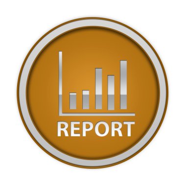 Beyaz arka plan üzerinde rapor dairesel simgesi