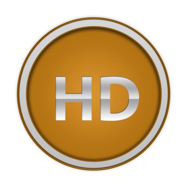 Beyaz arka plan üzerinde HD dairesel simgesi