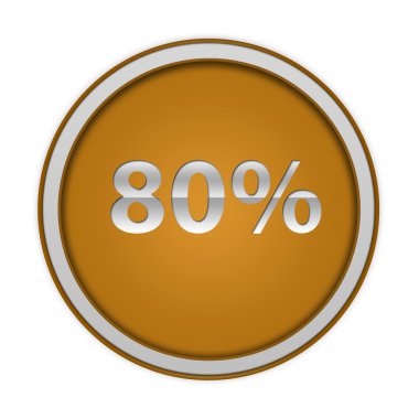 Beyaz arka plan üzerinde % 80'i dairesel simgesi
