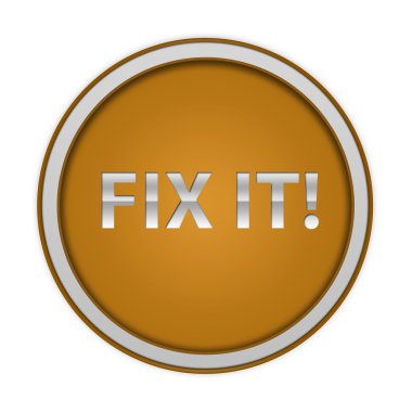 Beyaz arka plan üzerinde dairesel simgesi tamir