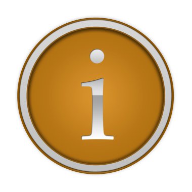 Beyaz arka plan bilgi dairesel simgesini