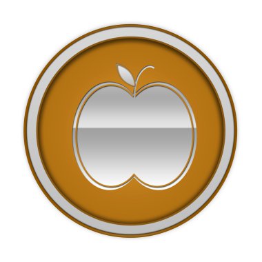 Beyaz arka plan üzerinde elma dairesel simgesi