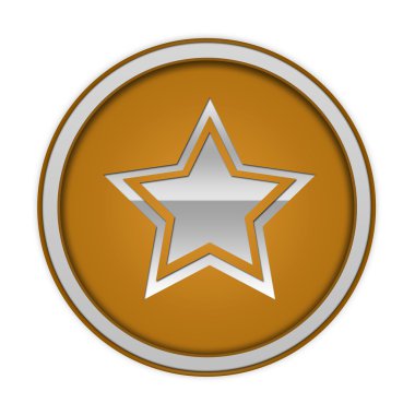 Beyaz arka plan üzerinde yıldız dairesel simgesi