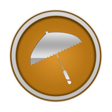 Beyaz arka plan üstünde şemsiye dairesel kutsal kişilerin resmi