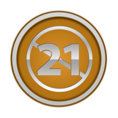 Beyaz arka plan üzerinde 21 dairesel simgesi