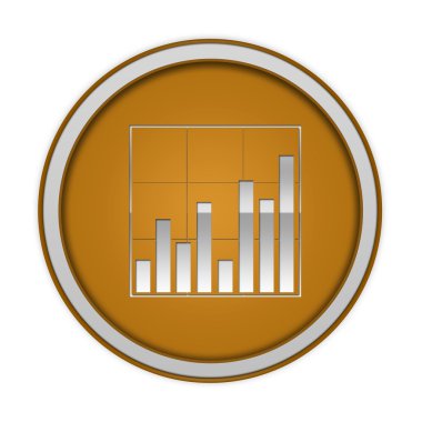 Veri analizi dairesel simgesi beyaz arka plan üzerinde