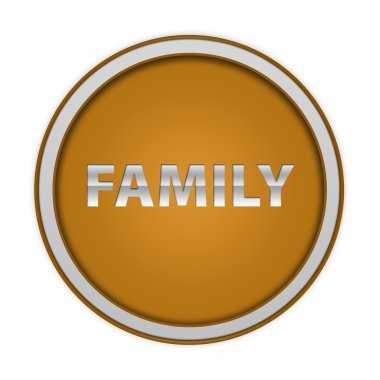 Beyaz arka plan üzerinde aile dairesel simgesi