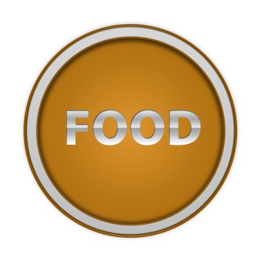 Beyaz arka plan üzerinde gıda dairesel simgesi