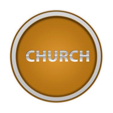 Beyaz arka plan üzerinde Kilise dairesel simgesi