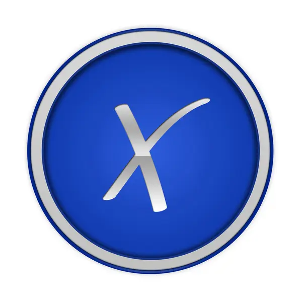 Check circular icon on white background — Stock Photo, Image
