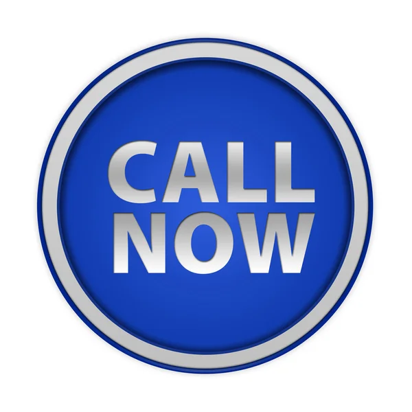 Call now circular icon on white background — Stock Photo, Image